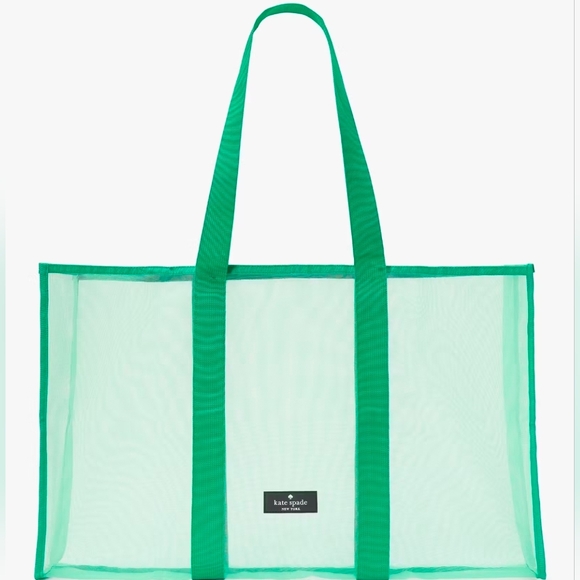 NEW! Kate Spade Vibrant Green Mesh Tote - Picture 1 of 3